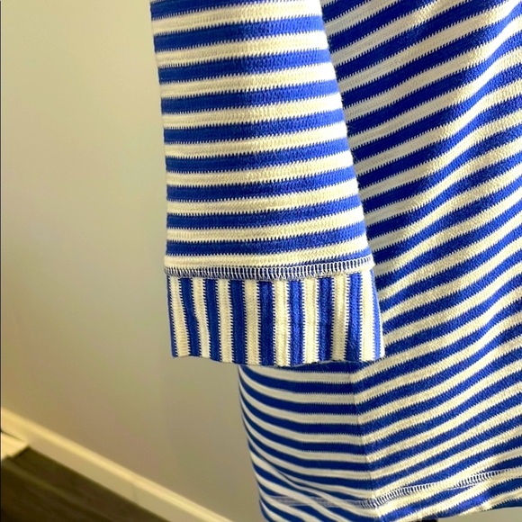 Talbots Blue & White Shirt Key Hole Details at Back Neckline 3/4 Sleeves Size SP - Picture 4 of 8